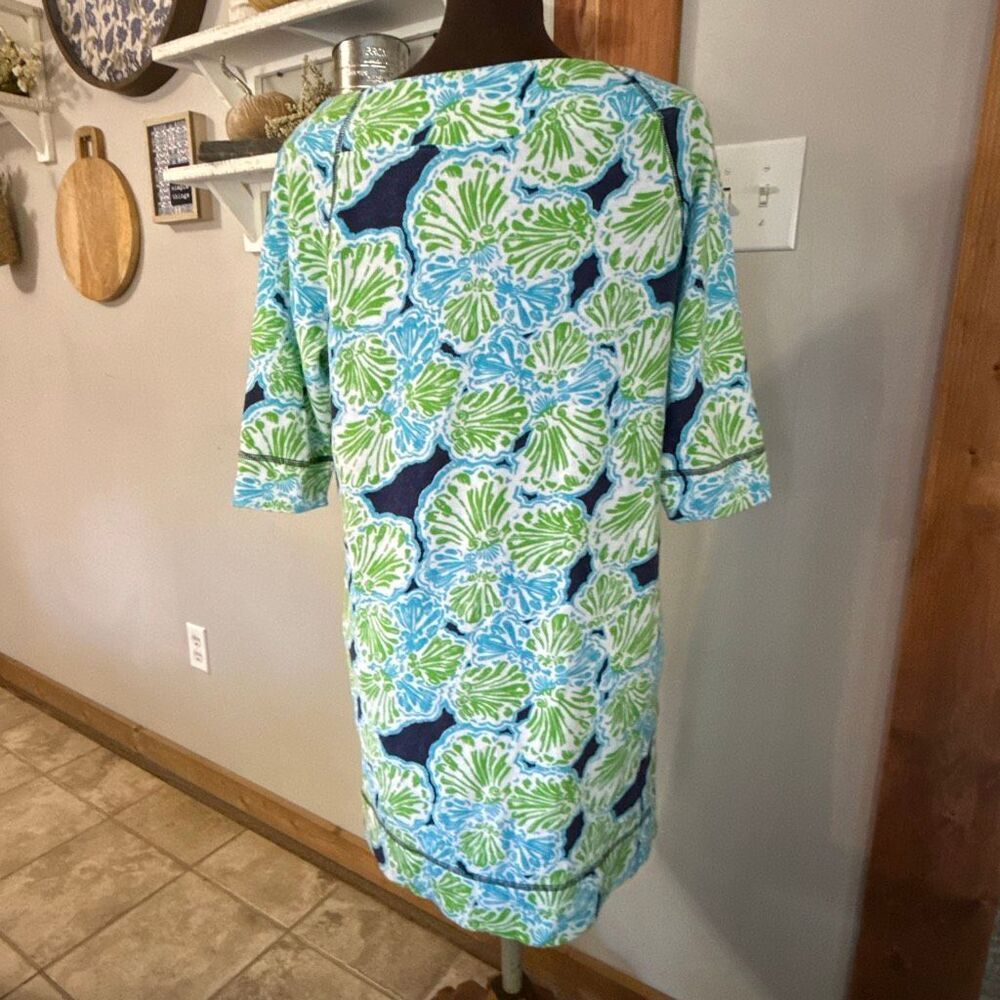 Lilly Pulitizer French terry chic fit dress size small boat neck 3/4 sleeves blu - Picture 5 of 9